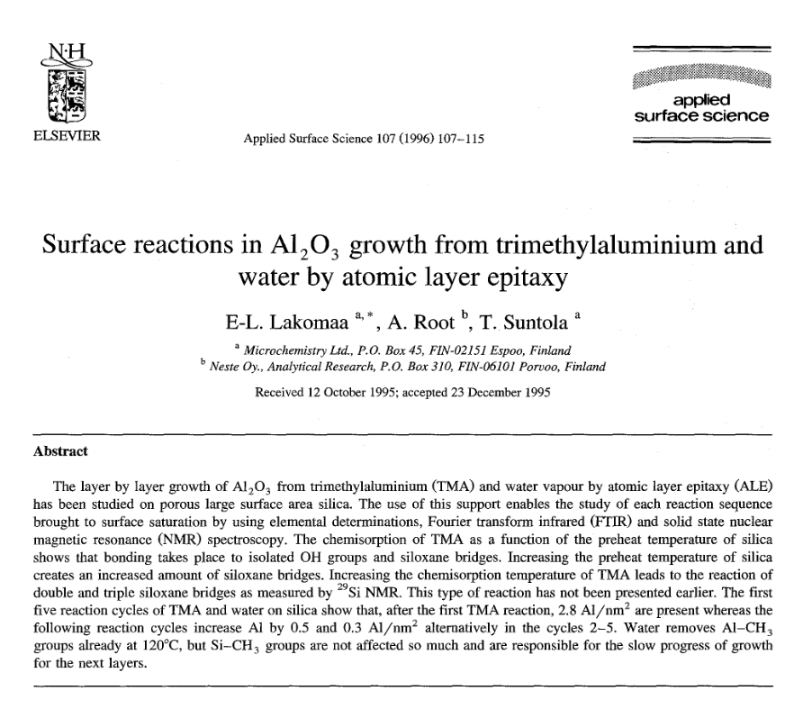 rlpuu's tweet photo. Another paper, of which many #ALDep researchers working with #TMAwater process (at least on silica, or silicon) should be aware. https://t.co/zhpXuKT4Lj
It might be possible to meet the lead author (again) at #NovemberNetworkingALD! https://t.co/zlbOhOP9da