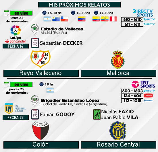 leandrozapponi's tweet photo. Se vienen unos intensos días llenos de #futblol 
Por @TNTSportsAR la #fecha21 y la #fecha22 de la @LigaAFA 
Por @DIRECTVSports, la #PrimeraB , #LigaSmartBank y #LigaSantander
Los esperamos!
🐸☝️⚽😉 https://t.co/fnGMV2bvxY