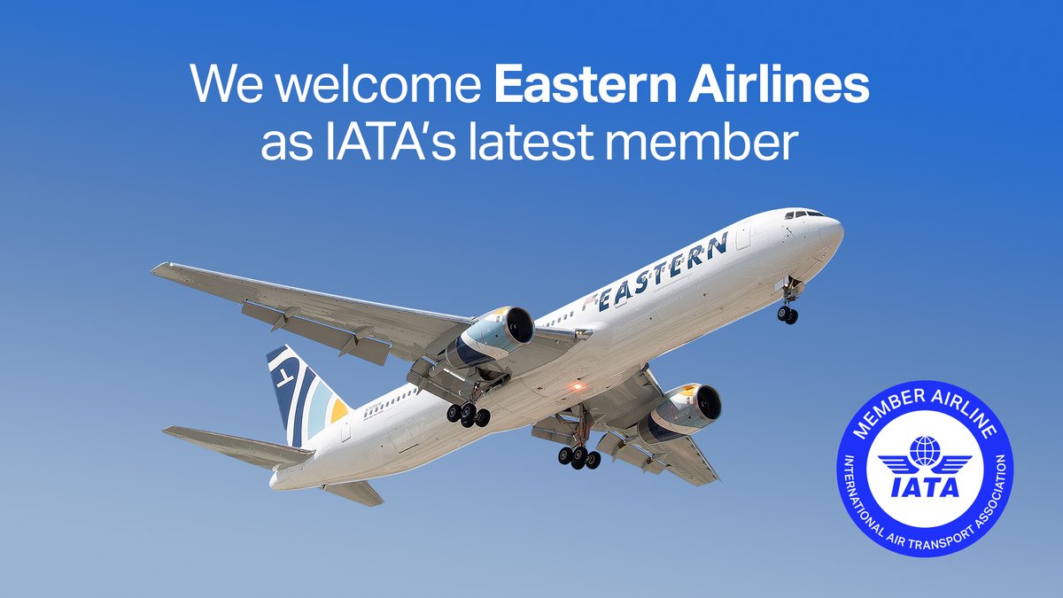We are happy to announce @goeasternair as IATA's new addition to its #airlinemembership. Eastern operates scheduled, charter and aircraft, crew, maintenance & insurance services from NY, MIA & BOS to a number of countries in Latin America. 

@goeasternair
#airlinemembership✈️