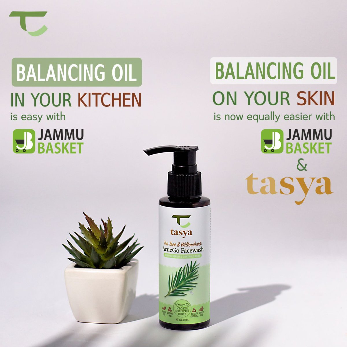JammuBasket's tweet photo. Balancing oil in your Kitchen or on your skin...

We  make it easier for you..!!!
 
Check out @tasya_india products at @jammubasket to get 10% flat off

Shop Now!!!

Visit https://t.co/CQzhBhRKk3 

#Jammu #homedelivery https://t.co/uVpi3hrBHN