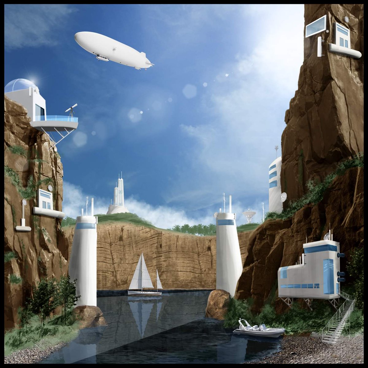 GJMaceart's tweet photo. My first real attempt at a concept landscape. Well, the first one I'm happy with anyway 😁
#conceptart #landscape #mattepainting #conceptenvironment #photoshop https://t.co/QhyP8GGV6Y