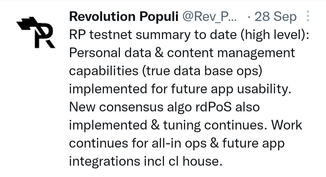 packet_prophet's tweet photo. Almost two months since the last update from the team. Substance over flash, bullish AF. Mainnet soon! $RVP https://t.co/b66cXvPkio