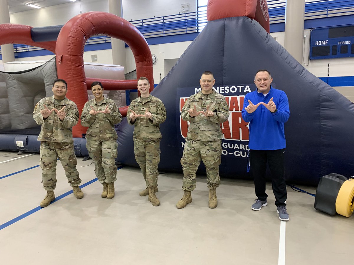 GDimes44's tweet photo. Love it when @MNNationalGuard visits our school. #GoGuard  #ArmyRocks serving our country, working with the community and showing up for our students is what it’s all about 🇺🇸 https://t.co/7dWV3Mx1Pp