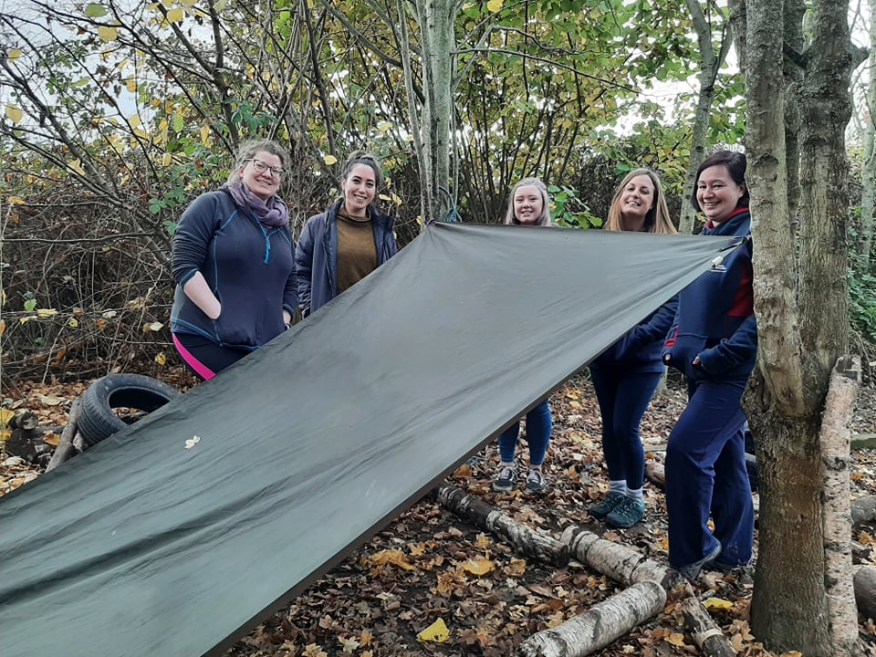 UoW_OT's tweet photo. So lucky to have @uwlakeside &amp; the fab team to run sessions with occupational therapy students! Today was shelter building, fire lighting &amp; bread making &amp; hearing from Trish @TheCartShed talking about the value of occupation in natural environments. Thought provoking &amp; exciting! https://t.co/xPx5Umh0q6
