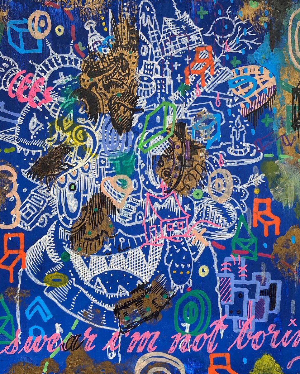PierceHealy's tweet photo. Happy international ‘Sorry I haven’t called....I’ve been consumed by my own self importance’ day 🖤

One of a kind paintings

SHOP NOW 🐸 
Link in bio 🦄 https://t.co/Ff6zOStZGe