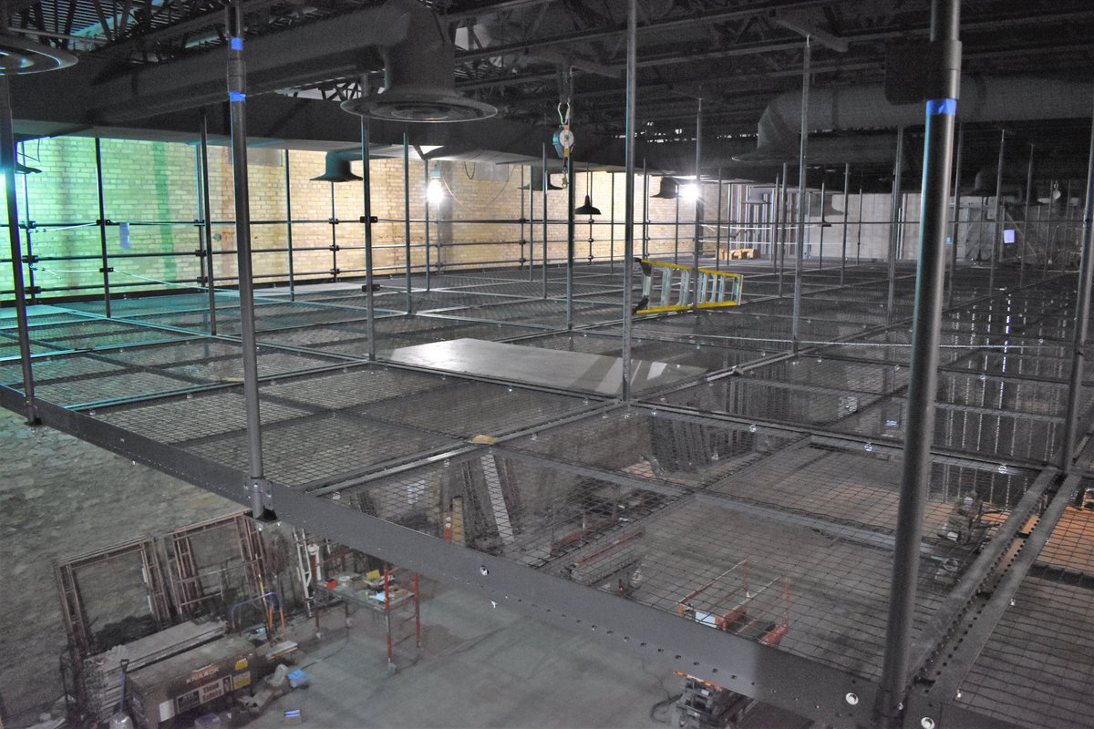 NTH_INC's tweet photo. “A peek at our LAB Theater project – crews are framing walls, installing tension wire grid, and building a new sidewalk ramp.”  @LSBlackBuilds @mnopera @shelterdesigns @schulershook https://t.co/zkwMz17JmC