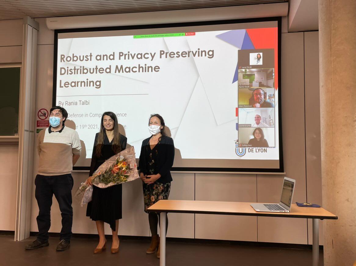 lirisDRIM's tweet photo. Today was the Ph.D defense of Rania Talbi on Privacy Preserving distributed ML. Congratulations for your excellent work. We wish you all the best. ❤ https://t.co/pHp5eT023p
