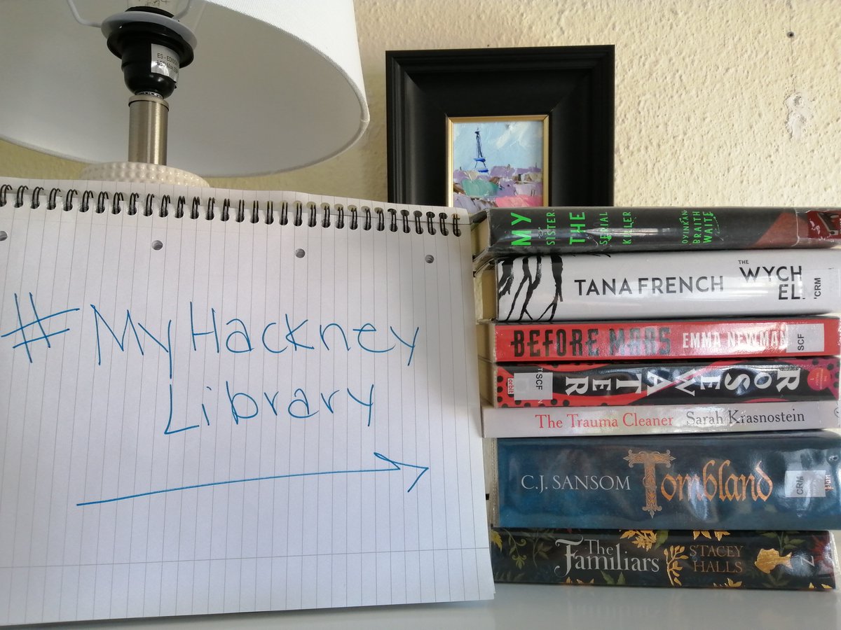 hackneylibs's tweet photo. Yet more of our #hackneylibrary at home shelves. A shelf full of mystery and intrigue! All  borrowed from your Hackney Libraries. What have you been reading? What does your #hackneylibrary at home looks like? https://t.co/bKvxvkJjqU