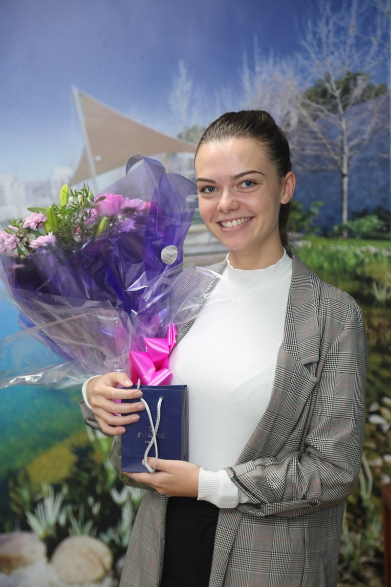 YourGibraltarTV's tweet photo. The Minister for Culture, John Cortes, invited Miss Gibraltar 2021, Janice Sampere, to his office this morning to wish her the best of luck on her journey to the Miss World Pageant and presented her with a gift and bouquet of flowers. https://t.co/e3l9wfNhB2