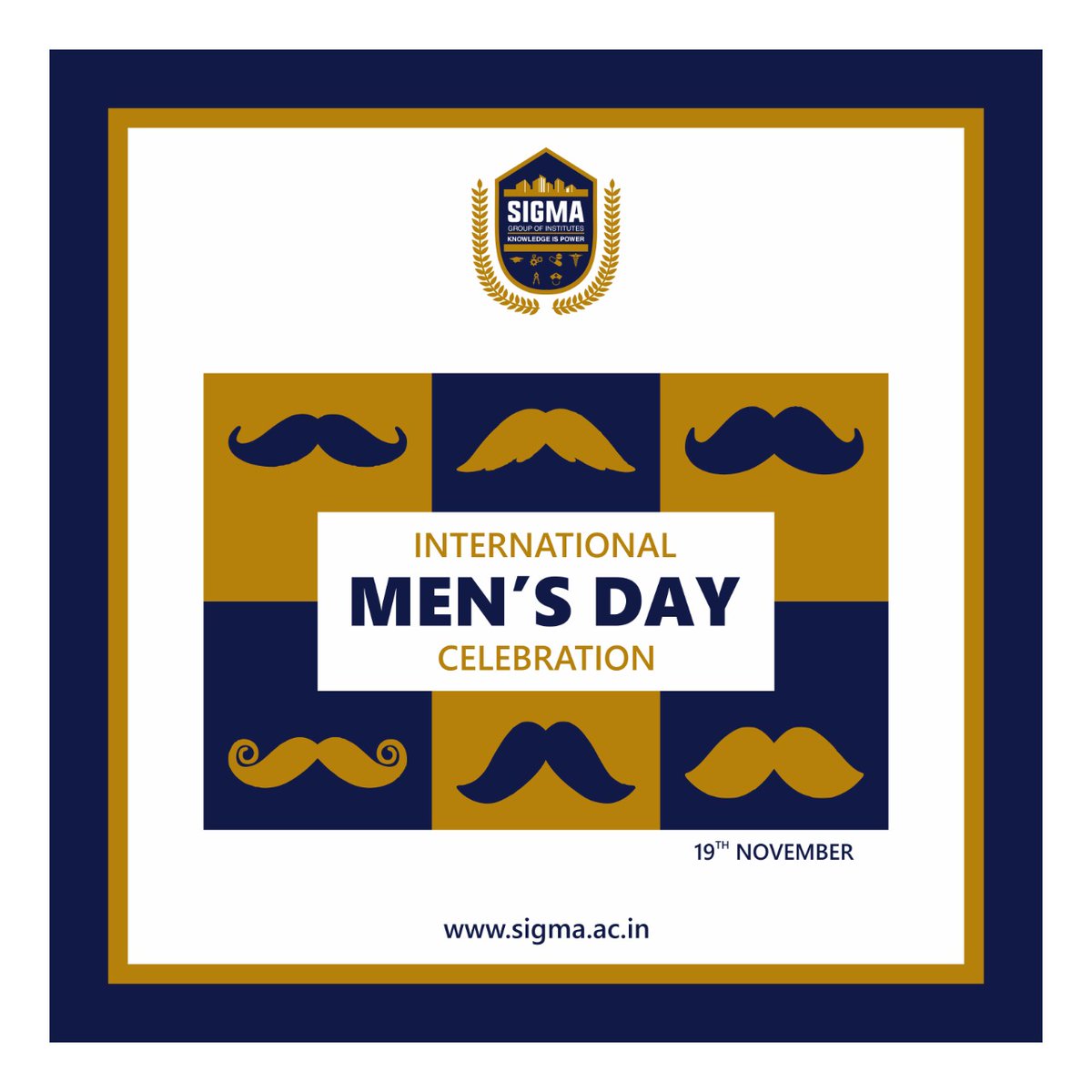 sigmauniindia's tweet photo. Happiness for a man doesn’t come with money but with a smile that shows up the faces of his loved ones because of him. Happy International Men’s Day 2021!#InternationalMensDay #mensday2021  #BigSigma #SigmaGroupOfInstitutes #SigmaGroupOfSchoolsAndColleges #HaveShema #HaveSigma https://t.co/Du0Bq8wIys
