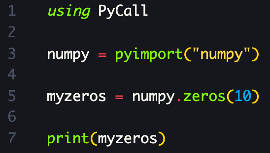 mhsatman's tweet photo. Julia kullanırken sevdiğiniz Python paket ve fonksiyonlarından da vazgeçmek zorunda değilsiniz.
#JuliaLang
#Python
#pycall https://t.co/lr9jgzNvxh