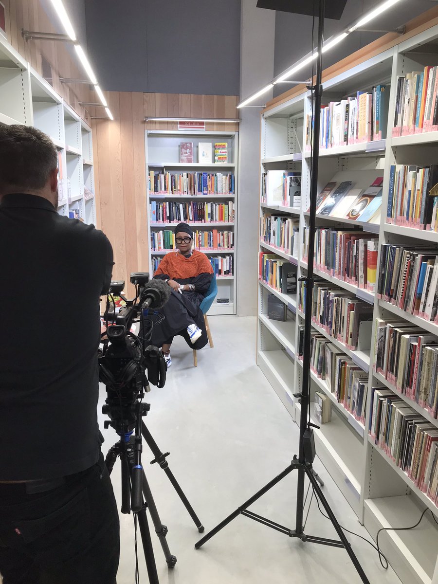 MCBFestival's tweet photo. Filming @Malikabooker today for the forthcoming #TeachingCreativeWriting @FutureLearn #MOOC @McrWritingSchl @MMUEnglishDept in @McrPoetryLib https://t.co/nZu7uXN3hN
