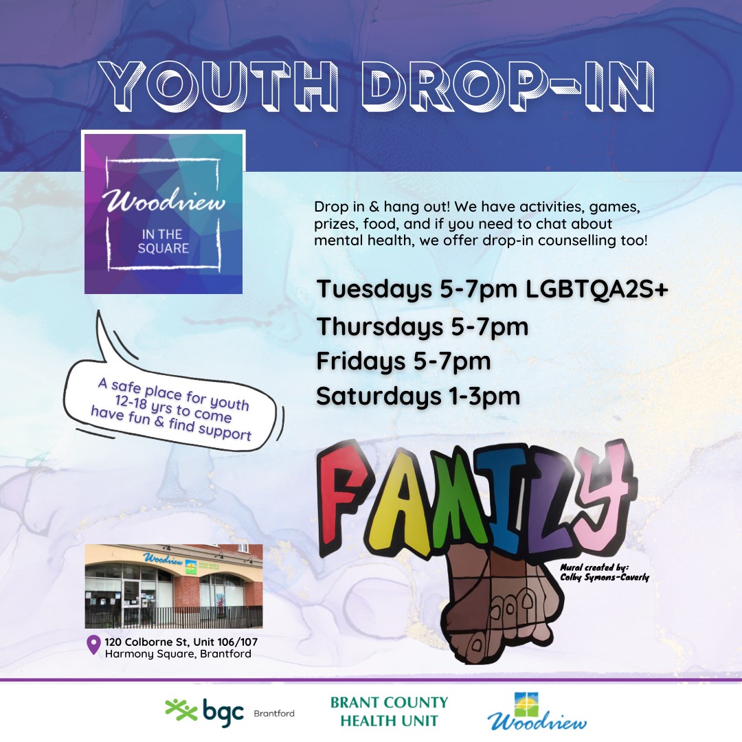 Drop-in TONIGHT for youth 12-18 yrs old!  Drop in between 5-7pm for snacks, games - and if you need to chat about #mentalhealth, we offer drop-in counselling too! 120 Colborne, Unit 106/107 #Brantford! #WoodviewMHAS

Our staff is super-supportive AND fun!  Just sayin' 😊
