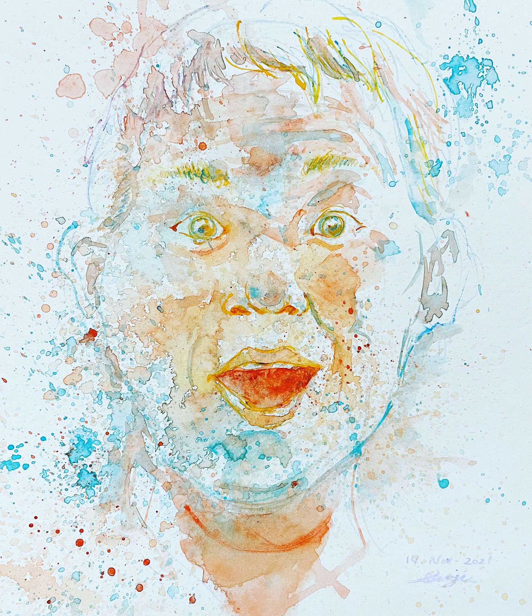 تويتر Shoji C Haraguchi على تويتر Portrait Watercolor 水彩 Size 色紙 242 272mm 14 Nov 21 似顔絵 抽象 心象 抽象画アート カラフル Portrait Abstract Abstractart Colorful イラストグラム イラスト Watercolor 水彩 アート Art T