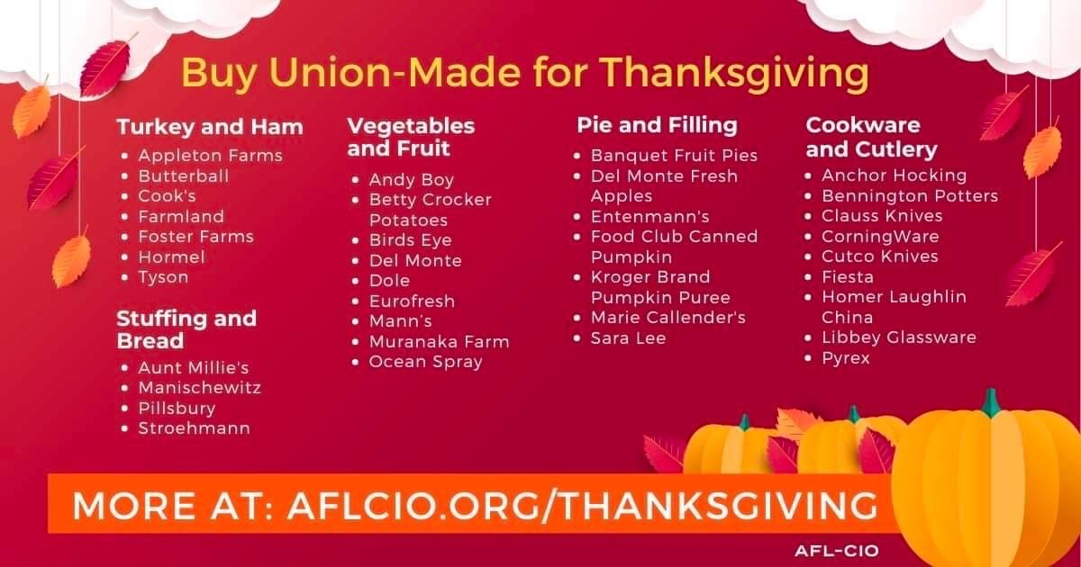 LynnRogers4KS's tweet photo. Happy Union Thanksgiving! Be sure to support Union labor when you shop for the holiday this weekend! https://t.co/1AnAOj5fL9