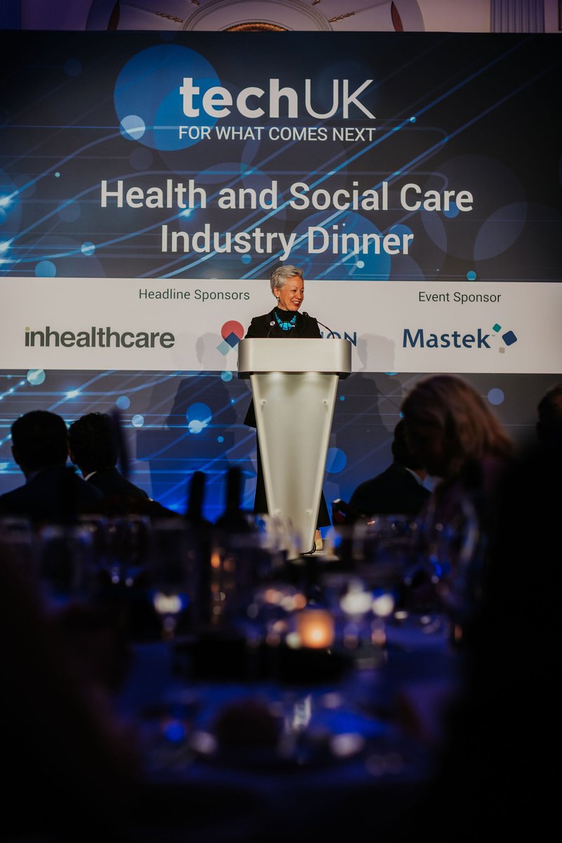techUK's tweet photo. A sneak peak at some pics from last night's #healthtechUK dinner.
We would like to thank our sponsors @alcidion @InhealthcareUK & @MastekUK for their support, our fantastic speakers @JdR_Tech and @chat2sonia, and all the delegates who helped make the evening a great success! https://t.co/i8NyBYKZOk