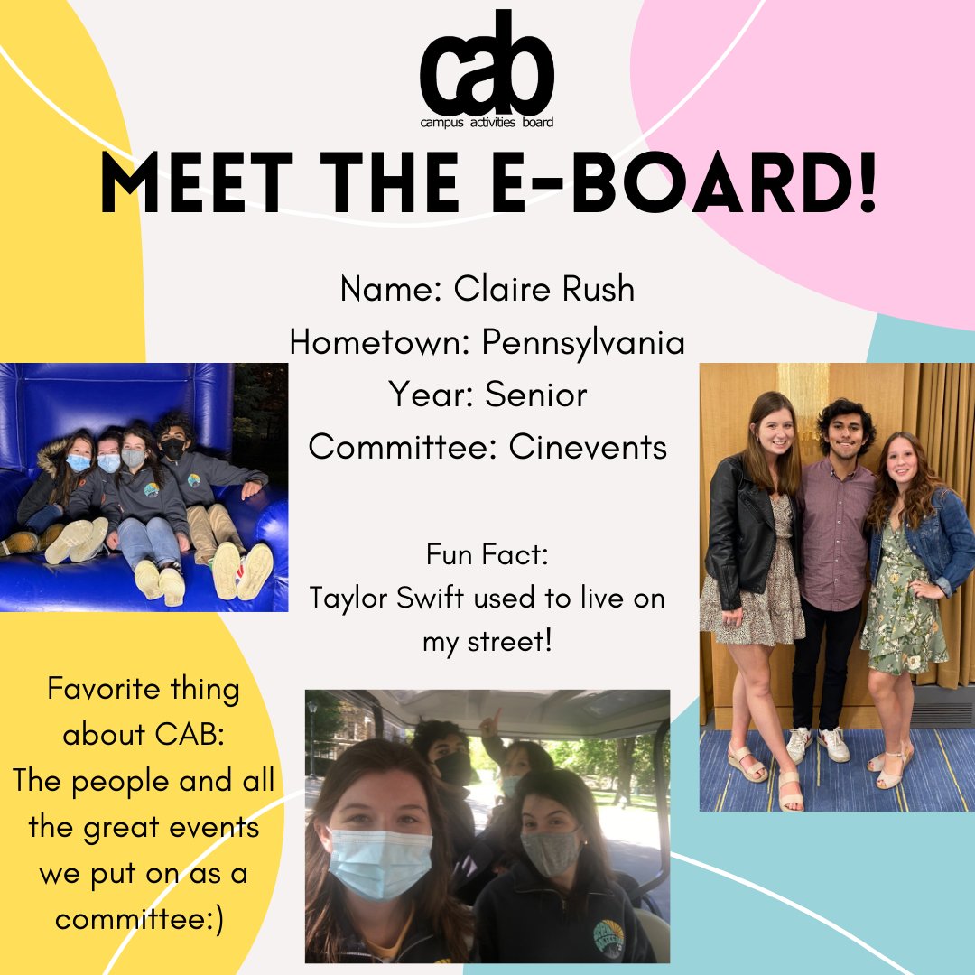 FordhamCAB's tweet photo. Meet our third co-chair for Cinevents, Claire Rush! 🥳 

Claire is a Senior at Rose Hill and in charge of all the amazing movie screenings for CAB! 🚕🎥💛 https://t.co/A68mAI3reV