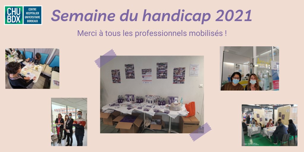 [CLAP DE FIN SEMAINE DU #HANDICAP] 👏Merci aux professionnels du @CHUBordeaux qui se sont mobilisés tous les jours pour répondre à vos questions 🙏
#faisonsdenosdifférencesuneforce #SEEPH2021 #DuoDay2021