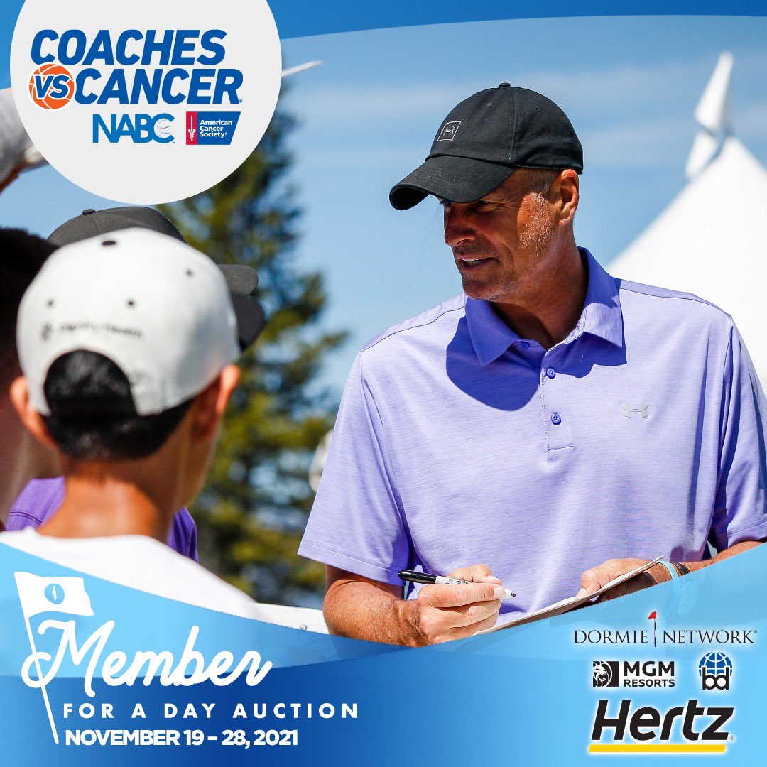 CoachesvsCancer's tweet photo. The auction is live! Bid on a golf foursome with some of the top NCAA coaches &amp; personalities at premier golf courses across the nation in our @member4aday &amp; @bdGlobalSports auction!

Bid now and contribute to the fight against cancer: https://t.co/jPYs2cMvtw #CoachesvsCancer https://t.co/BwadIko6i7