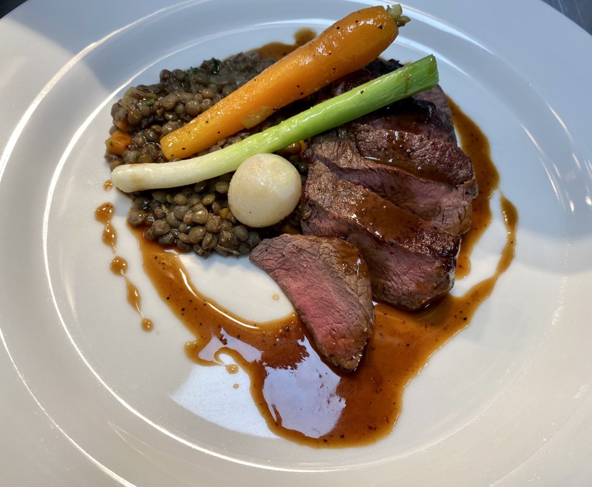 A look back at our sell out Game Evenings this week with a few stand-out dishes...
Rabbit ballotine, frisée, pickled carrots, red wine vinaigrette
Roast partridge, beetroot textures, hazelnut pesto
Seared venison haunch, braised lentils, baby vegetables, jus