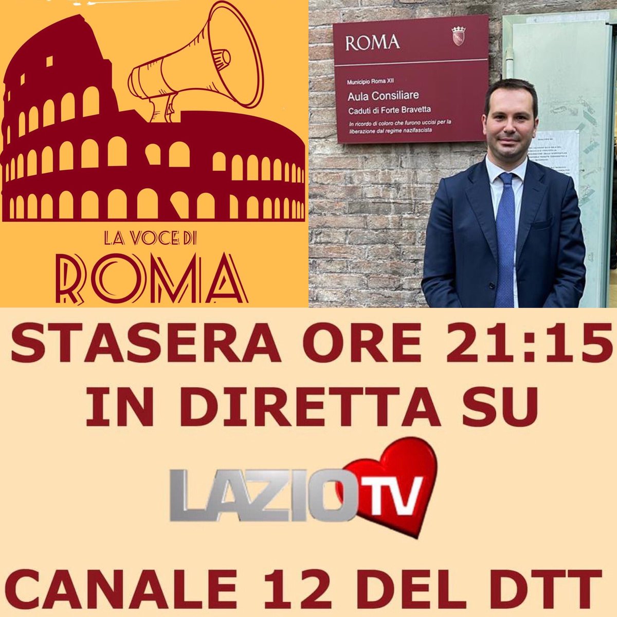 Oggi, Venerdì 19 Novembre, sarò ospite della trasmissione “La Voce di Roma”. 
Potrete seguire la diretta dalle ore 21.15 su Lazio TV ( canale 12 digitale terrestre) o in streaming su LazioTv.it. 
A piú tardi 👍

#lavocediroma #laziotv #pietrangelomassaro #canale12