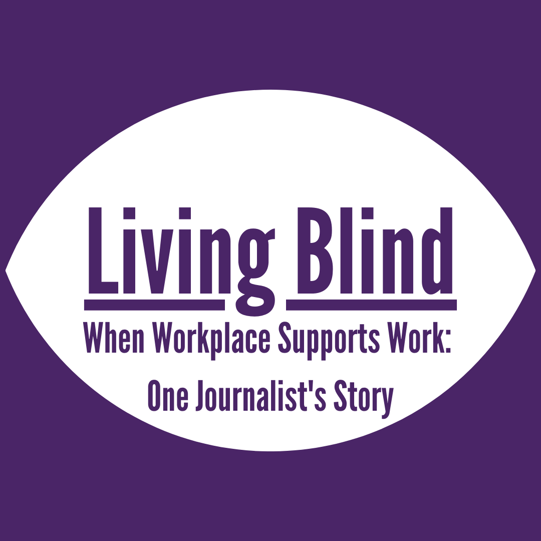 We just released our latest episode of #LivingBlind! Join us for a convo with <a href="/mich_mcq/">Michelle McQuigge</a> who works for the Canadian Press! You can download it from Spotify or Apple Podcasts. Don’t forget to share with family or friends! anchor.fm/balancefba #Podcast #WorkplaceAccessibility