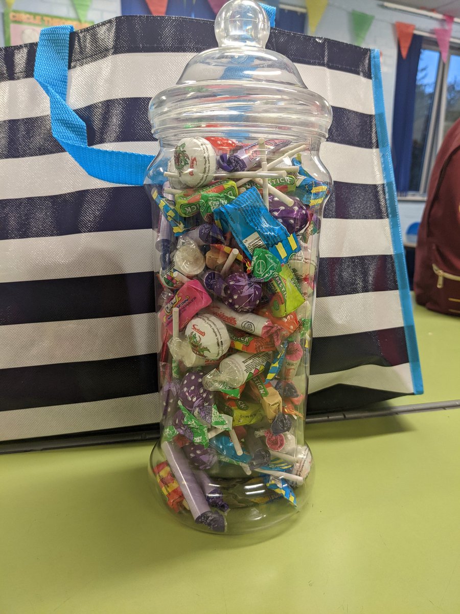How many sweets in the jar? 

If you're at Quiz and Chips tonight you'll have the opportunity to win a tub if you guess the correct number.
