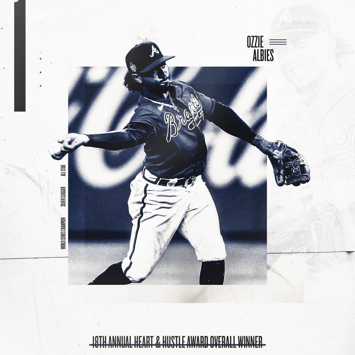 FanDuelSNBraves's tweet image. ✔️ Heart
✔️ Hustle

@ozzie is the overall winner of the 2021 Heart &amp;amp; Hustle Award.