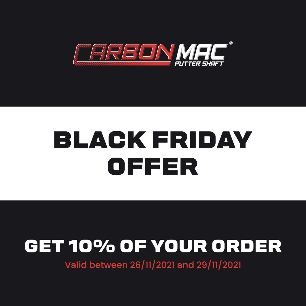 ‼️BLACK FRIDAY ALERT‼️

10% off over the black Friday weekend and cyber Monday! 

Head over to our website for more details macgolf.net 

#blackfriday #golf #carbon #upgrade #discount #carbonmac #golfer #performance #data