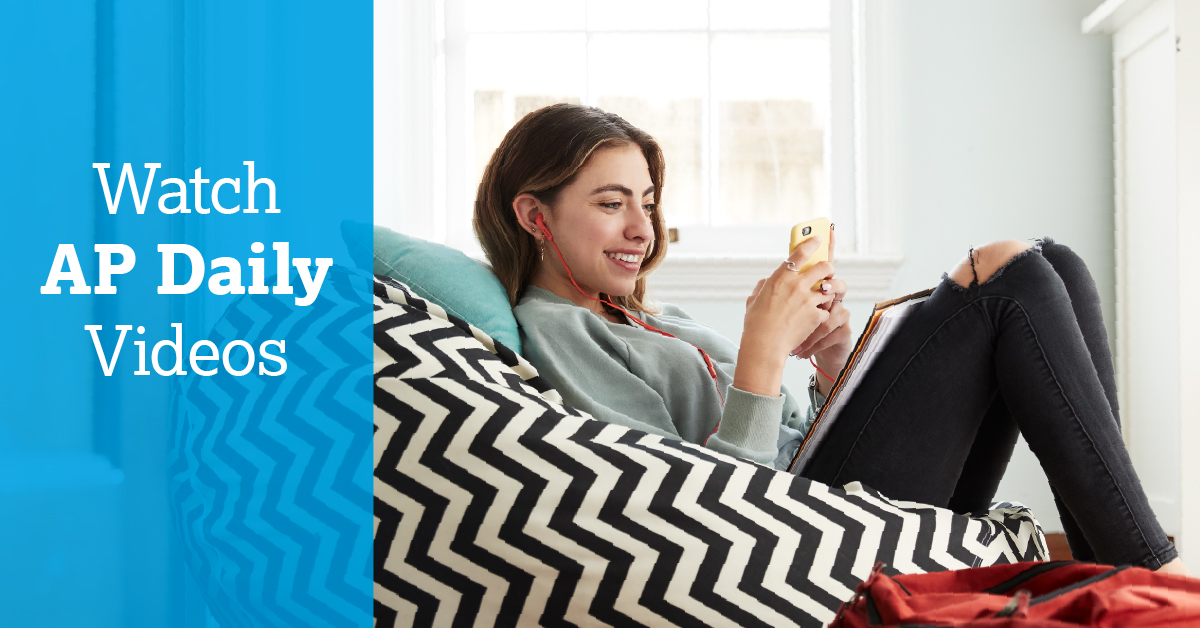 Featuring real AP teachers, AP Daily videos are aligned directly to AP course content and skills. They're available for each topic in every unit to help you review what you're learning in class. Log in to AP Classroom to watch videos for your course. spr.ly/6016JeCSw