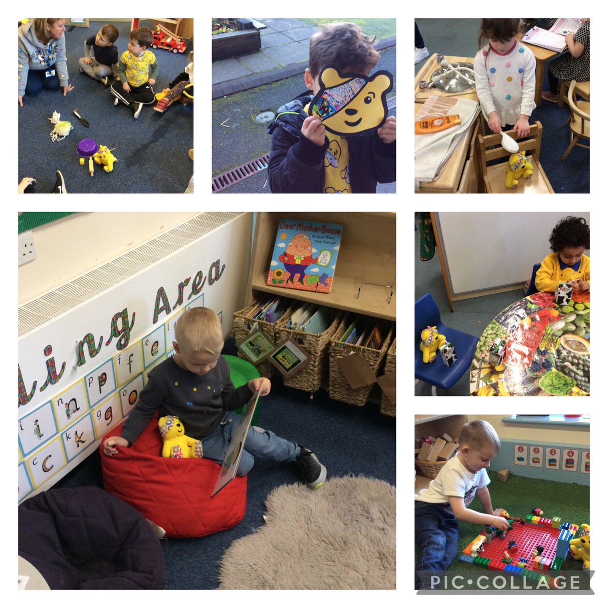 highfield_st's tweet photo. What a lovely Children in Need Day we have had today in Nursery, Pudsey enjoyed joining in too. #HSTMSHINE @LDSTEducation https://t.co/aCyE6kx5Vj