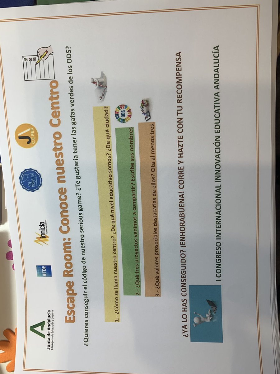 Alumnado jugando con nuestro Escape Room de acceso al stand. CEPER Juan Ramòn Jiménez-Algeciras 
I Congreso Internacional de Innovación