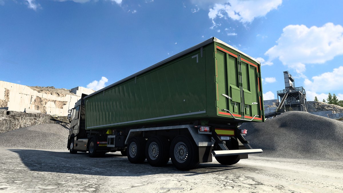 SCSsoftware's tweet photo. Update 1.43 for Euro Truck Simulator 2 &amp; American Truck Simulator brings Purchasable Dumper Trailers 😍🚛

With a variety of body types and customisations options, you'll be hauling in style 😎

Read more at our latest blog: https://t.co/pCAozW41u9 https://t.co/P6Q2gW9iog