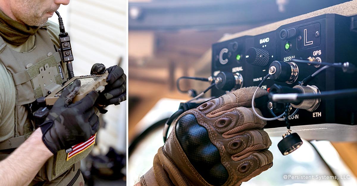 PSWaveRelay's tweet photo. #GVR5 dual-band radio frequencies simultaneously deliver network communication to multiple groups, in vehicles, on foot, and HQ. The two onboard HD video encoders deliver video from both ISR and vehicular thermal cameras over the network to dismount users. #WaveRelay #MANET https://t.co/y3gHLbfXaw