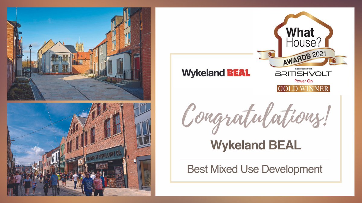 What_House's tweet photo. Congratulations to Wykeland Beal who take Gold for Best Mixed Use Development for Fruit Market, Hull. A big thank you to our Category Sponsor heylo
#BestMixedUseDevelopment #WhatHouseAwards2021 #WykelandBeal @heylohousing https://t.co/sj6R6wCouT