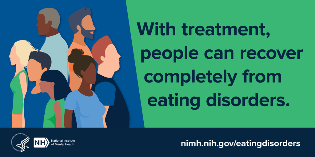 NIH_Innovates's tweet photo. Eating disorders are not a choice. These disorders can affect a person’s physical and mental health. In some cases, they can be life-threatening. With treatment, however, people can recover completely from eating disorders. Learn more at https://t.co/dthKqKoORK. https://t.co/t1XC4Dy4m5