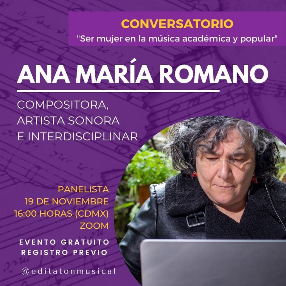 anamariaromago's tweet photo. Hoy estaré en el conversatorio de la EDITATÓN MUSICAL:
Activismo digital
😈 Por las mujeres en la música
💙 En memoria de Gisela Crespo Brito
Esfuerzo virtual y colectivo para difundir y promover el trabajo y las aportaciones de mujeres y otredades en la música en América Latina. https://t.co/8QaLiEFzMM