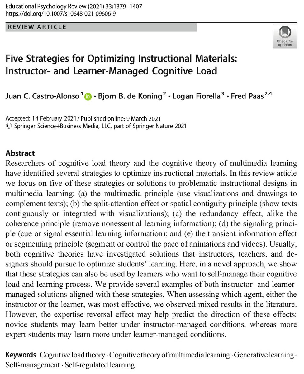 DrCrisCastro's tweet photo. Finally, our top article is published in a volume.
@CogSciLearning @BjornDeKoning
Enjoy and comment!
https://t.co/LrinKwCPbJ https://t.co/Rjvsg6uYxx