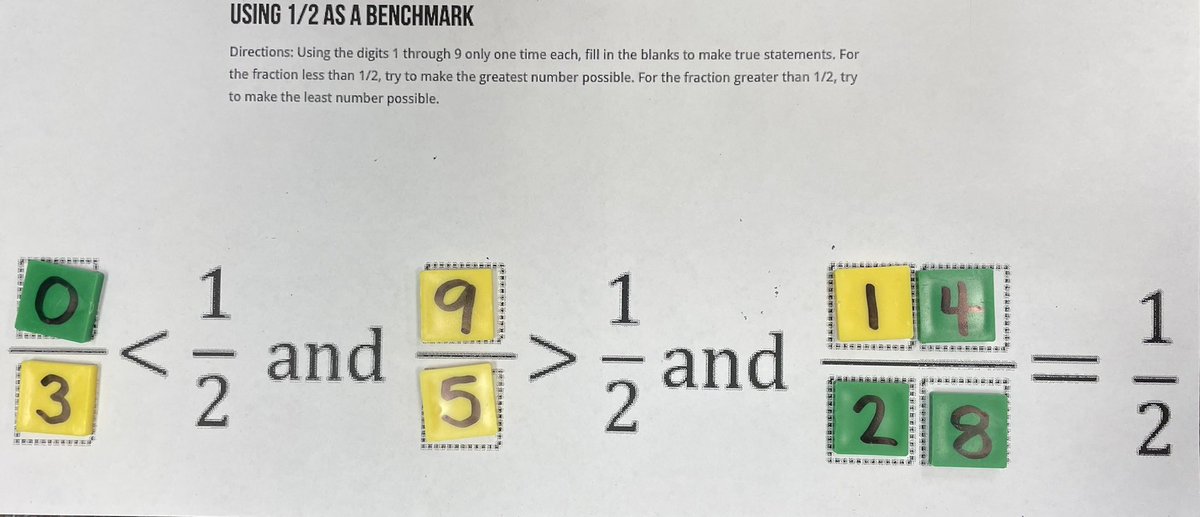 OakThinkers's tweet photo. 4th graders working together to solve some challenging @openmiddle fraction problems @APSGifted @APSMath https://t.co/xTZNchI9aH