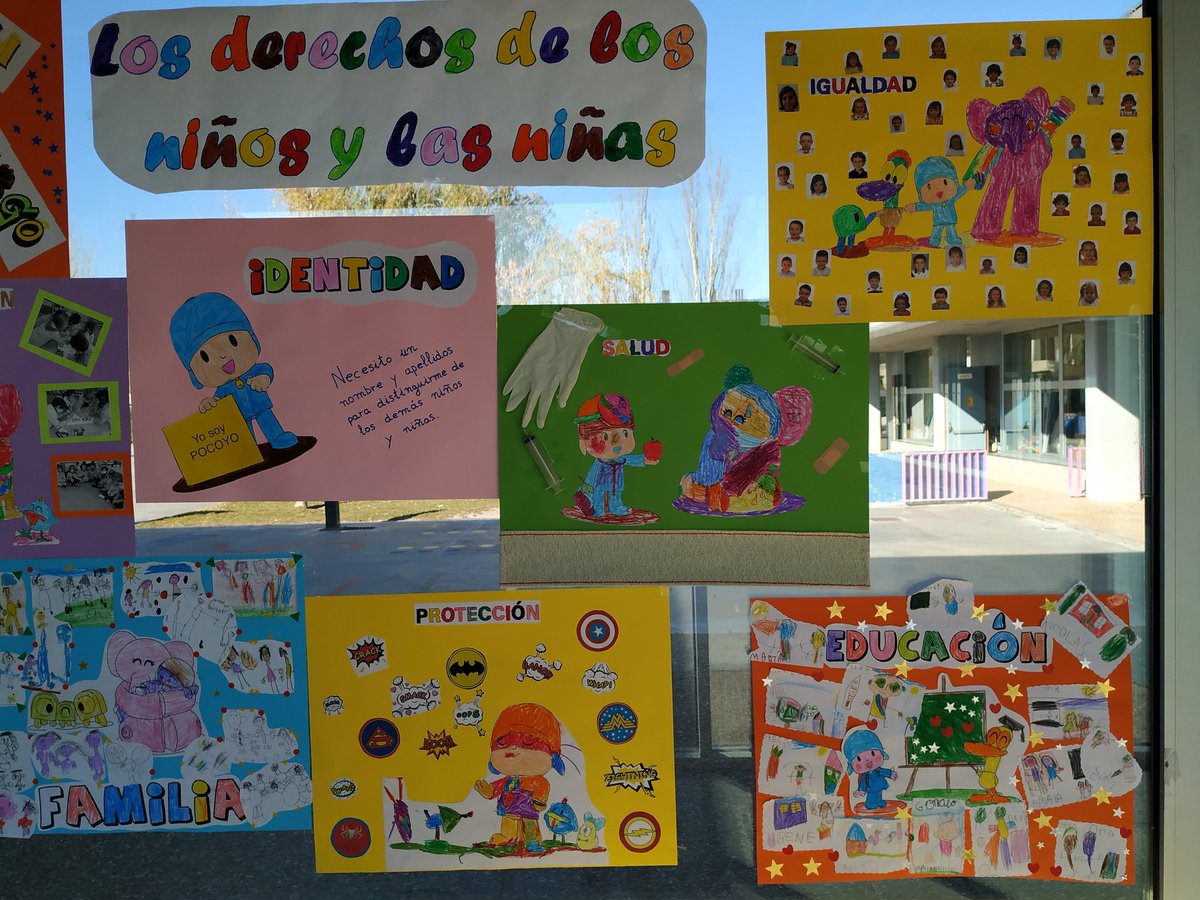 CeipElPeral's tweet photo. Celebramos el #DiaInternacionalDeLaInfancia con un mural elaborado por el alumnado de #infantil recordando que hay que cuidar y proteger a los niños y niñas en esta etapa tan importante de su vida. @UNICEFCyL @unicef_es https://t.co/FCAgYzk9b7