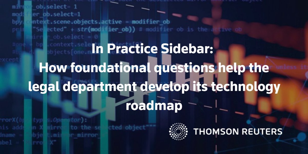 TRIExecutives's tweet image. What key questions do #LegalDepartments need to ask themselves to be able to create their own technology roadmap? tmsnrt.rs/3nlyRth

@ClientSmart_net @wjjosten @AttyGinaJurva #InPractice #LegalTech #LegalTechRoadmaps #TRInstitute