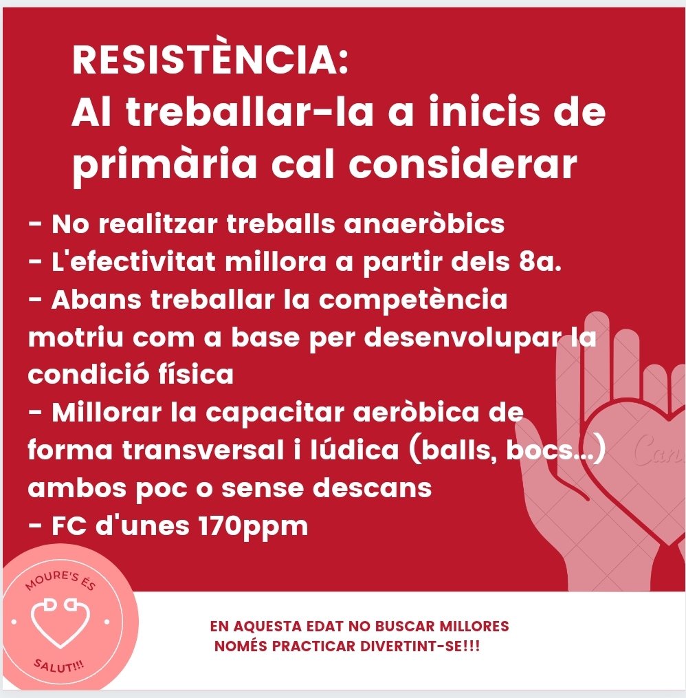 twomapis's tweet photo. La RESISTÈNCIA i la seva pràctica a inicis de primària. 
En aquesta infografia que hem preparat hem posat l'exemple del joc i el ball per treballar-la. Alguna idea més? 

@EFsaludable_UIB 
#22121_uib https://t.co/2Sp4T35qfm