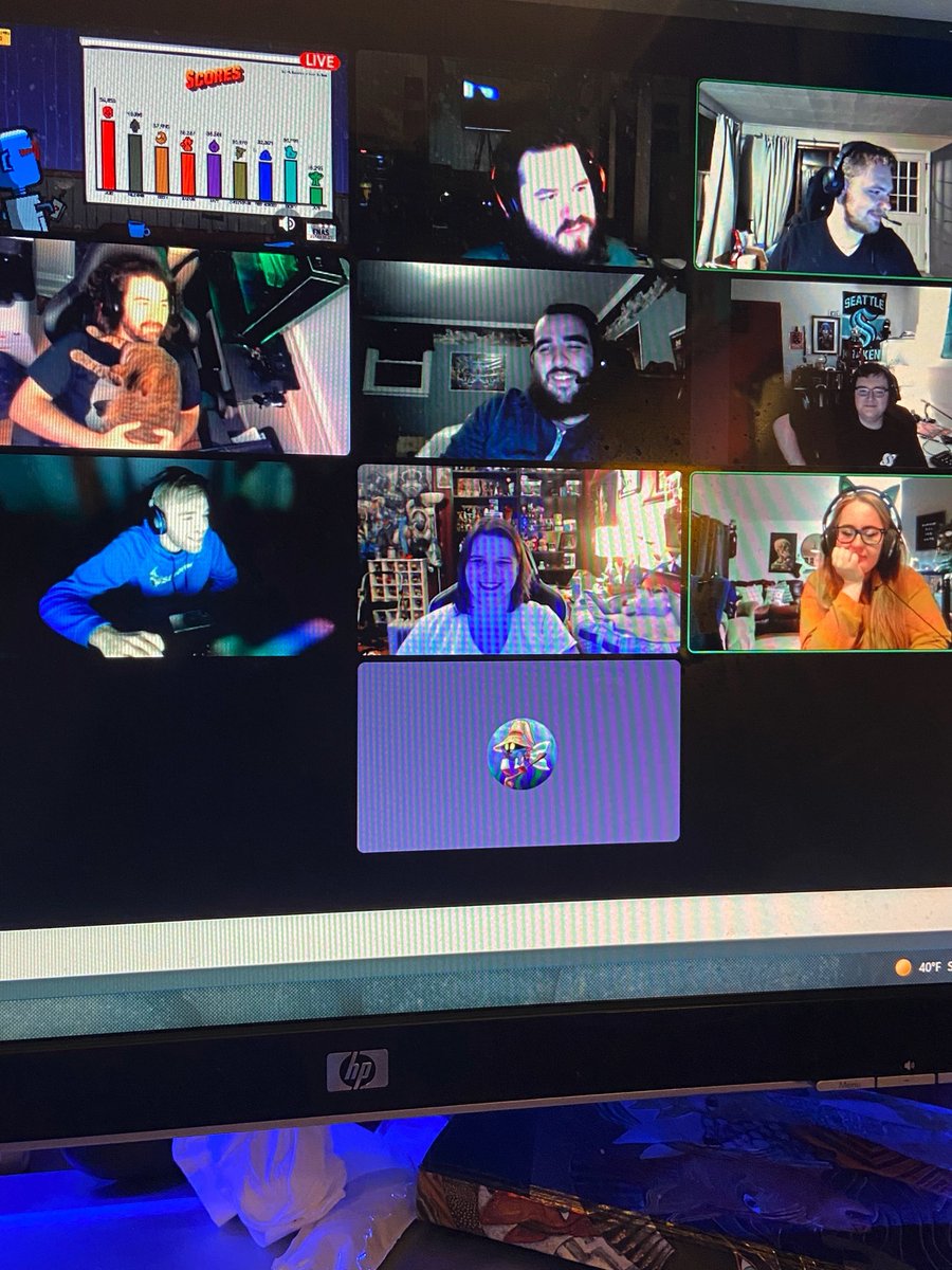 Kristoski's tweet photo. I stayed up way too late playing Jackbox games, Among Us, and Valheim with my coworkers last night… but, it was more than worth the sleep deprivation. I work with amazing people. 💕 https://t.co/xuhTFpvhEC