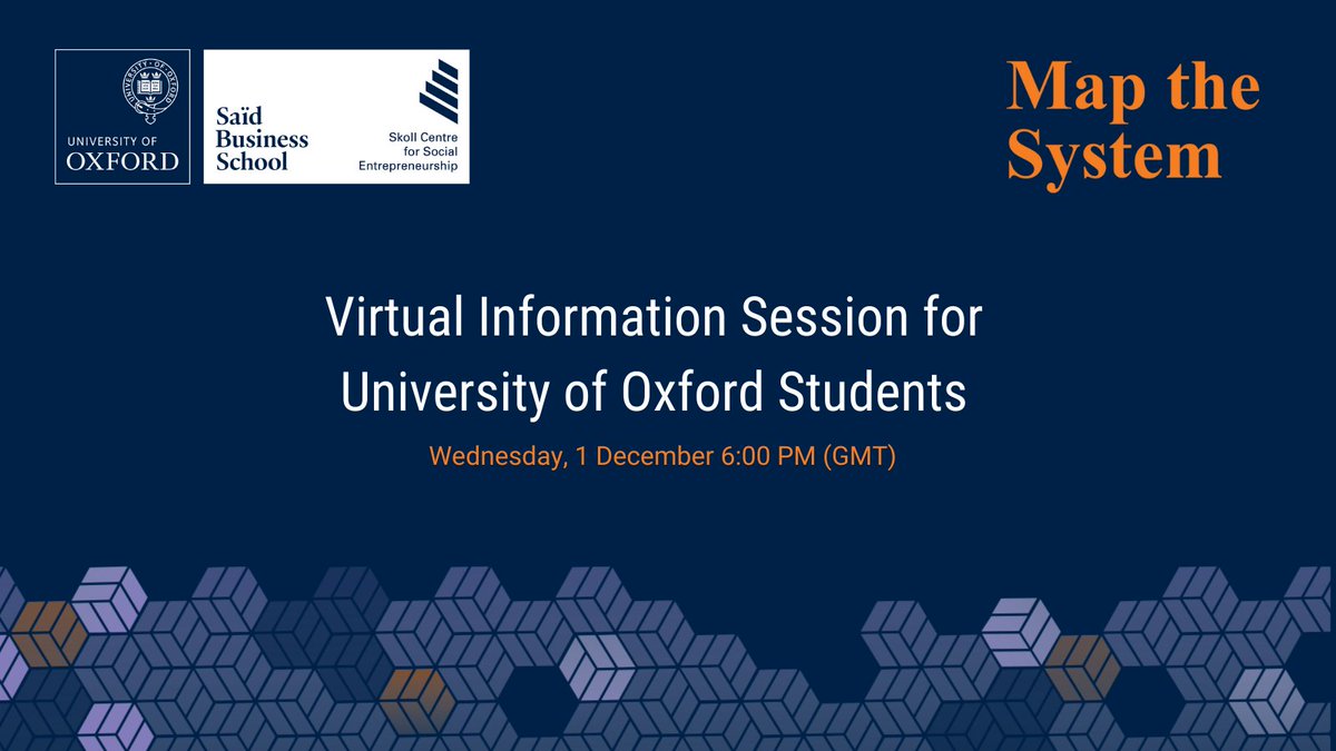 SkollCentre's tweet image. Gain critical skills in systems thinking and mapping through #MaptheSystem. Plus have the chance to win cash prizes and present alongside dozens of other institutions around the world 🌎

Find out more via the virtual information session on Wed, 1 Dec 6pm bit.ly/3nrWUqG