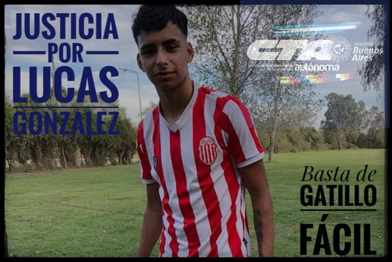 CTAABuenosAires's tweet photo. ¡#JusticiaPorLucas González!

La CTAA bonaerense repudia profundamente el asesinato de #LucasGonzález en manos de efectivos de @Policia_ciudad
Inmediato esclarecimiento de los hechos y castigo a los culpables de un nuevo hecho de #GatilloFácil

Mas info👉https://t.co/Af9KPpdBwY https://t.co/QmAIGxMEQ3