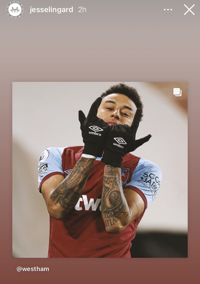 FabrizioRomano's tweet photo. …and here’s Jesse Lingard on his Instagram account, few hours ago. 🔴 #MUFC #WHUFC https://t.co/YC0xhpajDm