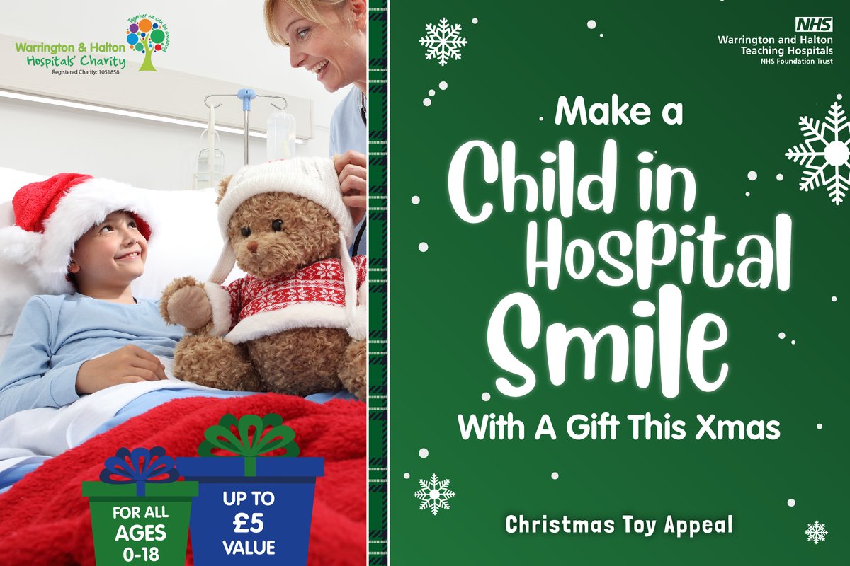 WHHCharity's tweet photo. No youngster wants to be stuck in hospital over Christmas, but this is the reality for some of our young patients. Why not make a child smile from ear to ear by providing them with a gift to open? 🎁

For more info (including drop-off points) click here: https://t.co/IqDvVvhQEk https://t.co/BwXufzxZ9u