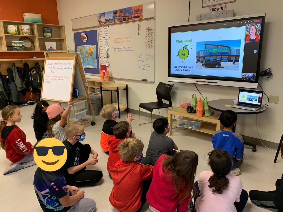 AngelaDepner's tweet photo. Learning about food with the @saveonfoods virtual Nutrition Tour! @Rebecca_Thouin @Copperfield106 #wearecbe #thirdgradethunder https://t.co/imriBU2JHv