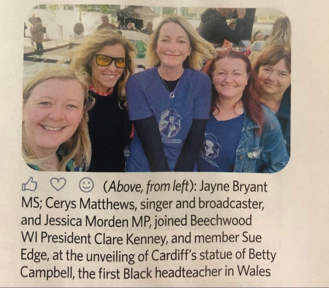 Our president @clareabel77 and member Sue rubbed shoulders with @cerysmatthews at the unveiling of the #BettyCampbellMonument in September @women_welsh @JBryantWales @jessicamordenmp @fed_wi @NFWIWales @WILifemagazine #HiddenHeroines #monumentalwelshwomen