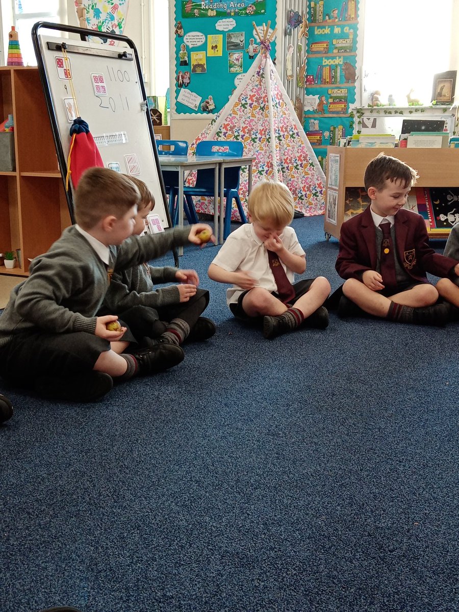 stmarys_prep's tweet photo. 'Figure it out Friday' had all of  the children guessing this week! Lots of rich and imaginative language used as we tried to figure out what the  "mini pomegranate looking, squidgy, little balls" were. The children were so animated tasting... Figs!#EYtalking #curiouschildren https://t.co/DatW4aJFjY